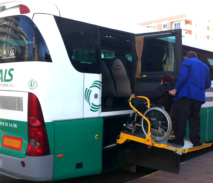 Wheelchair lift equipped buses